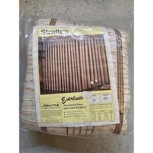 Stratton Everlined Permanent Press Self-Lined Drapes Pair 96 X 84 Vtg Malimo